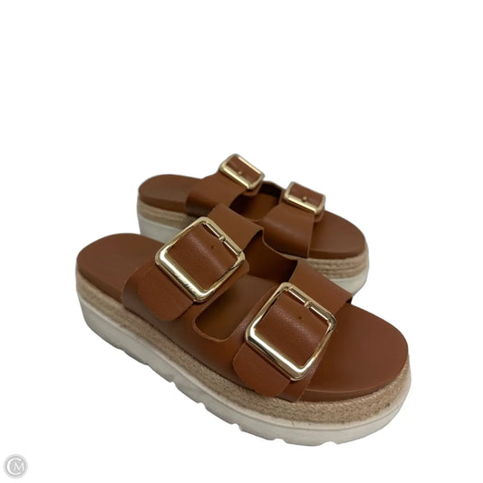 Sandals Heels Platform By Madden Girl In Tan, Size: 8.5