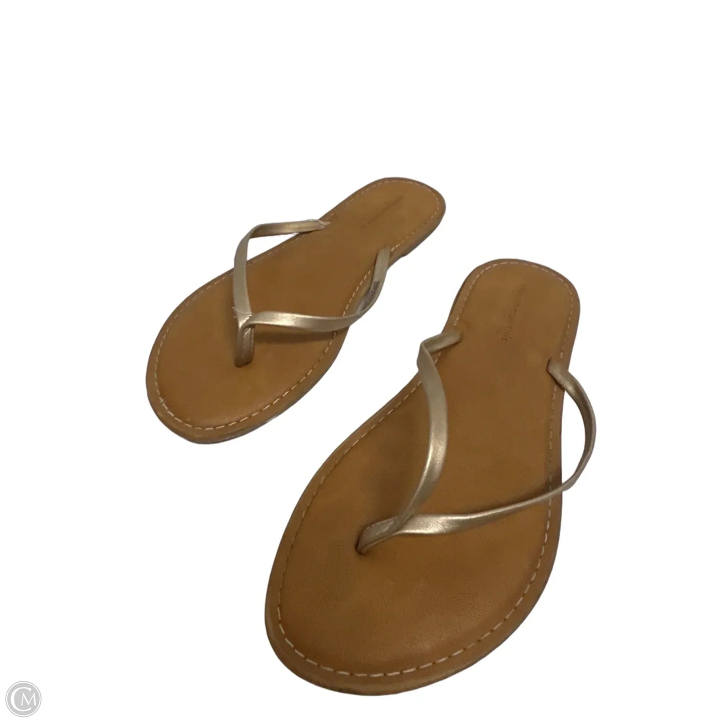 Sandals Flip Flops By Amazon Essentials In Gold, Size: 8