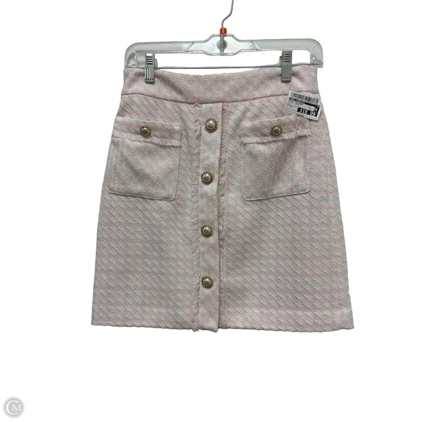 Skirt Designer By Karl Lagerfeld In Pink & White, Size: 0