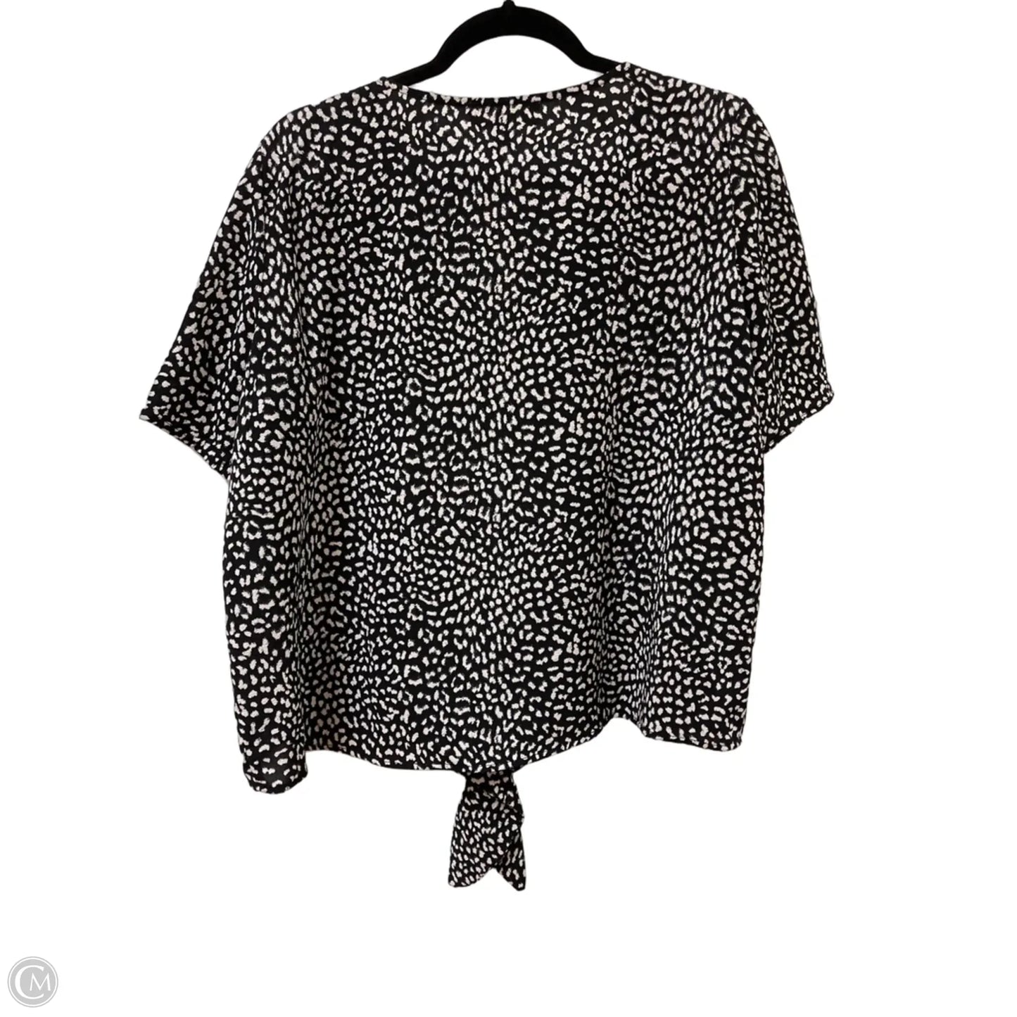 Top Short Sleeve By Michael By Michael Kors In Black & White, Size: Xl