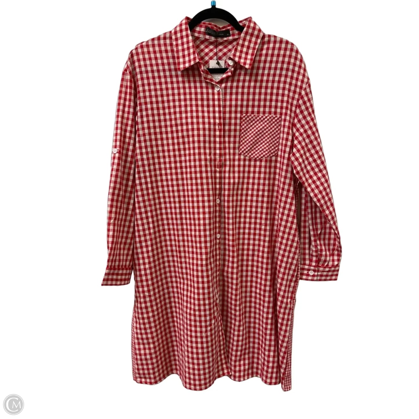Dress Casual Short By Zanzea In Red & White, Size: Xl