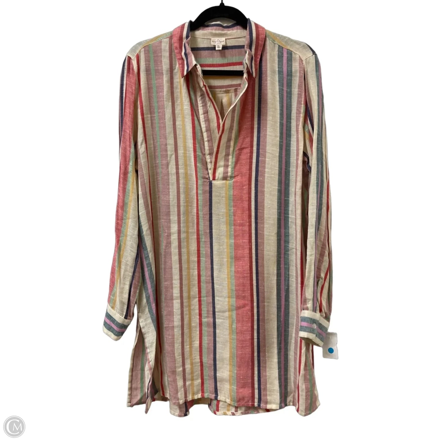 Tunic Long Sleeve By Clothes Mentor In Striped Pattern, Size: Xl