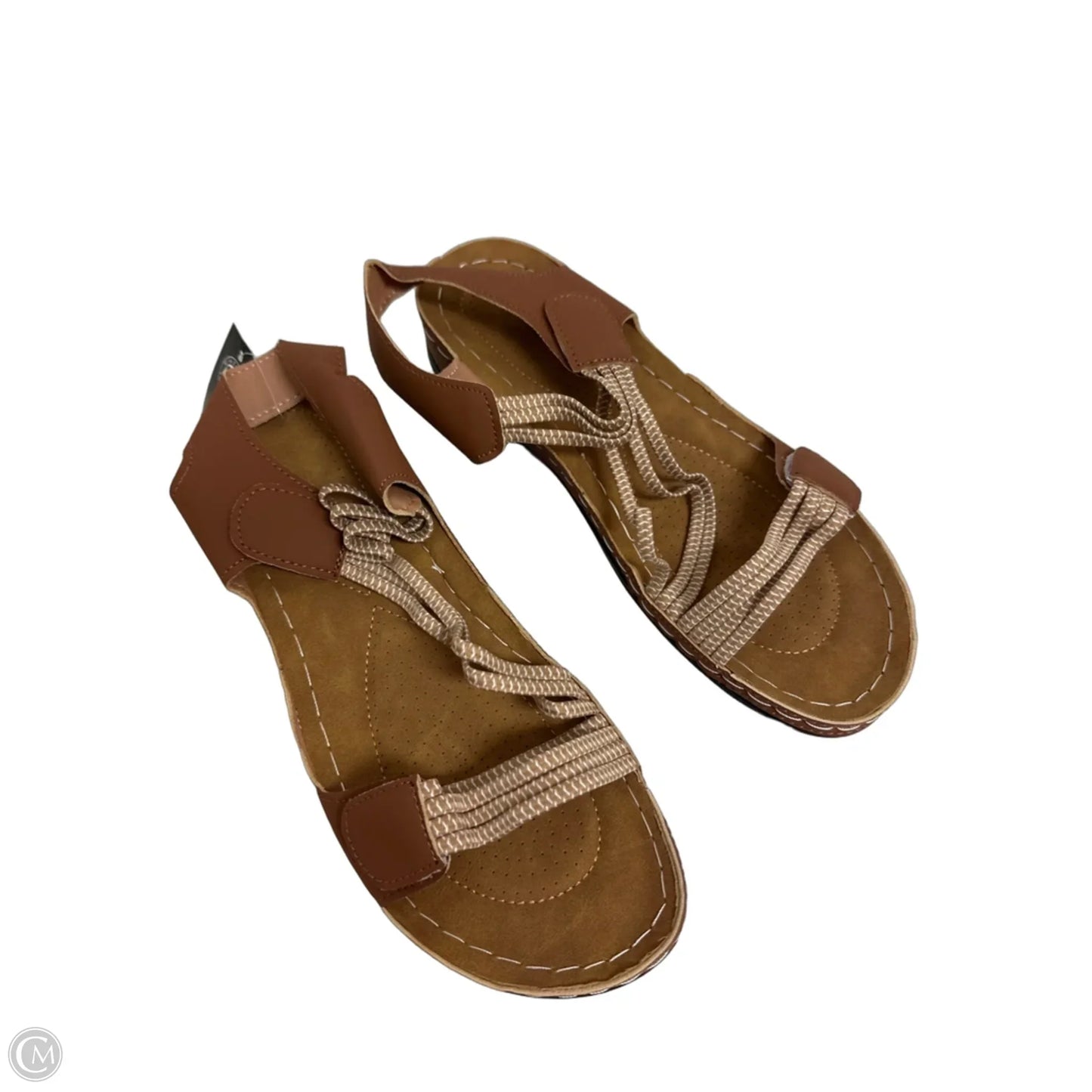 Sandals Flats By Clothes Mentor In Brown, Size: 9