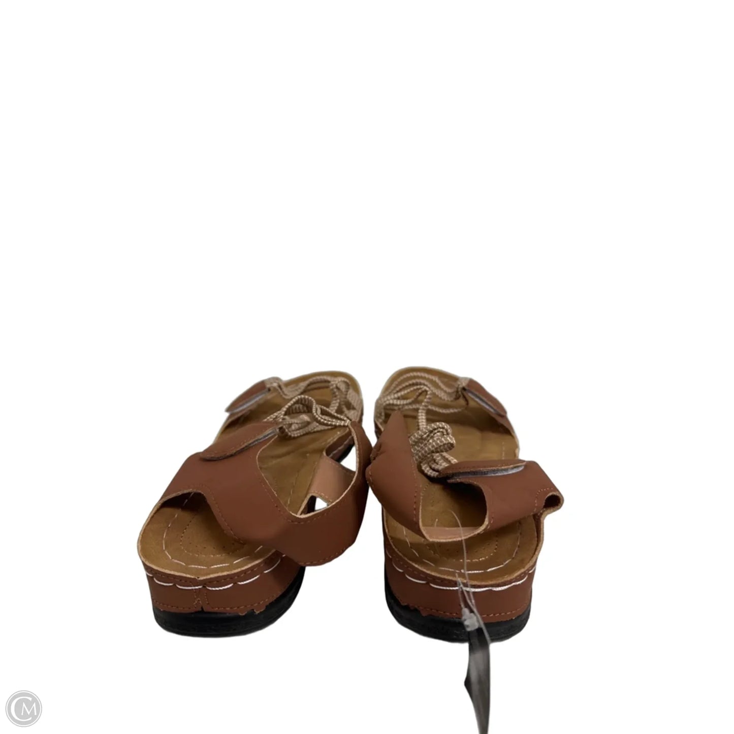 Sandals Flats By Clothes Mentor In Brown, Size: 9