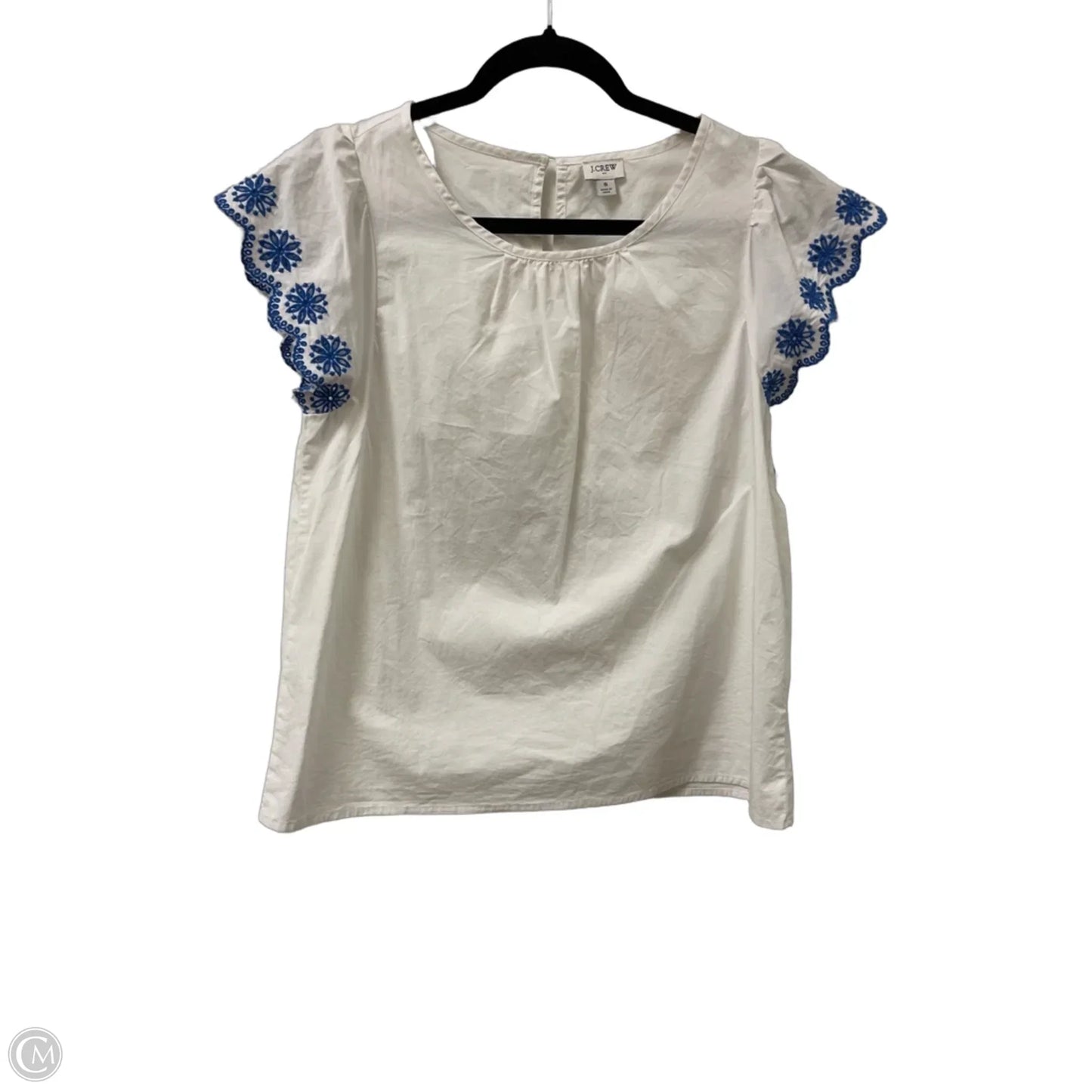 Top Short Sleeve By J. Crew In Blue & White, Size: S