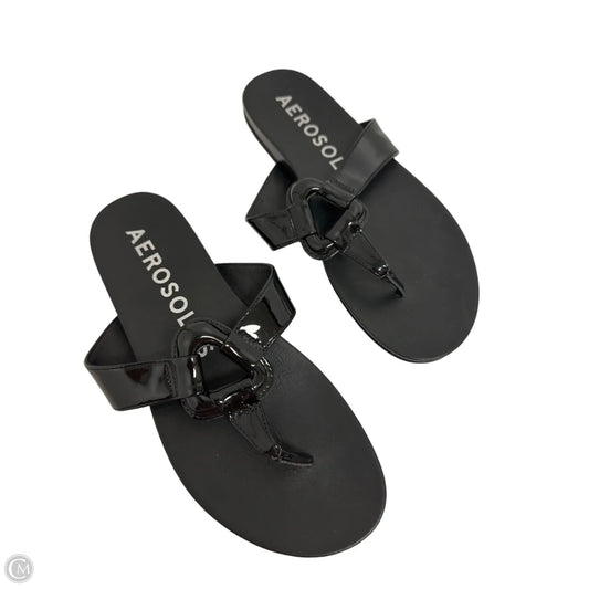 Sandals Flip Flops By Aerosoles In Black, Size: 7.5