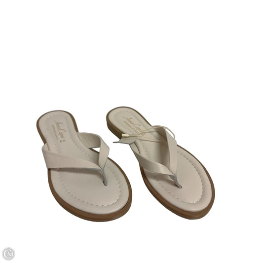 Sandals Flip Flops By Clothes Mentor In White, Size: 6.5