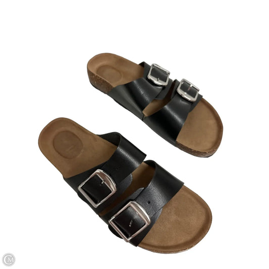 Sandals Flats By Time And Tru In Black, Size: 10
