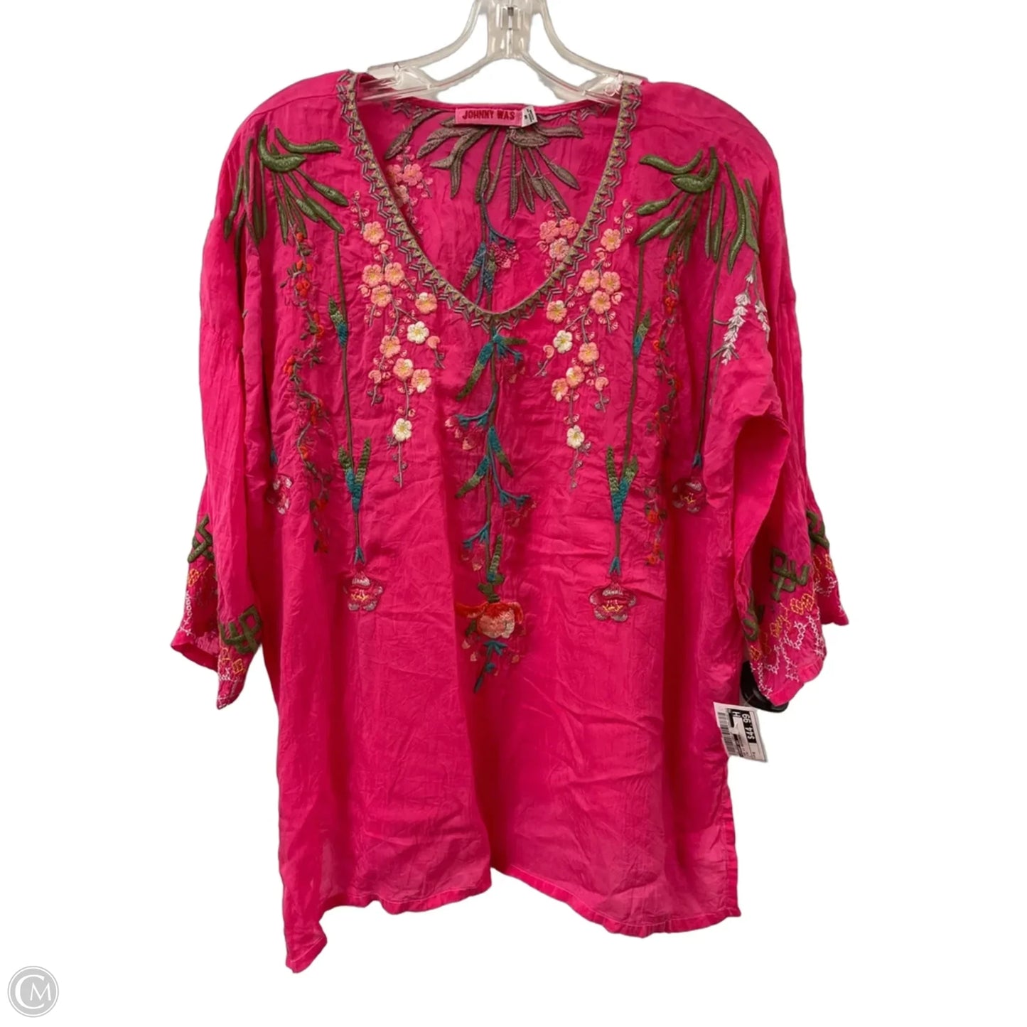Top Long Sleeve Designer By Johnny Was In Pink, Size: M