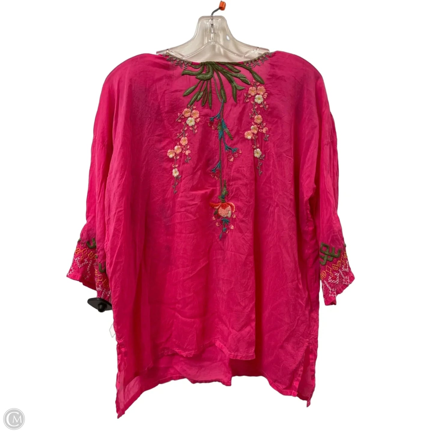 Top Long Sleeve Designer By Johnny Was In Pink, Size: M