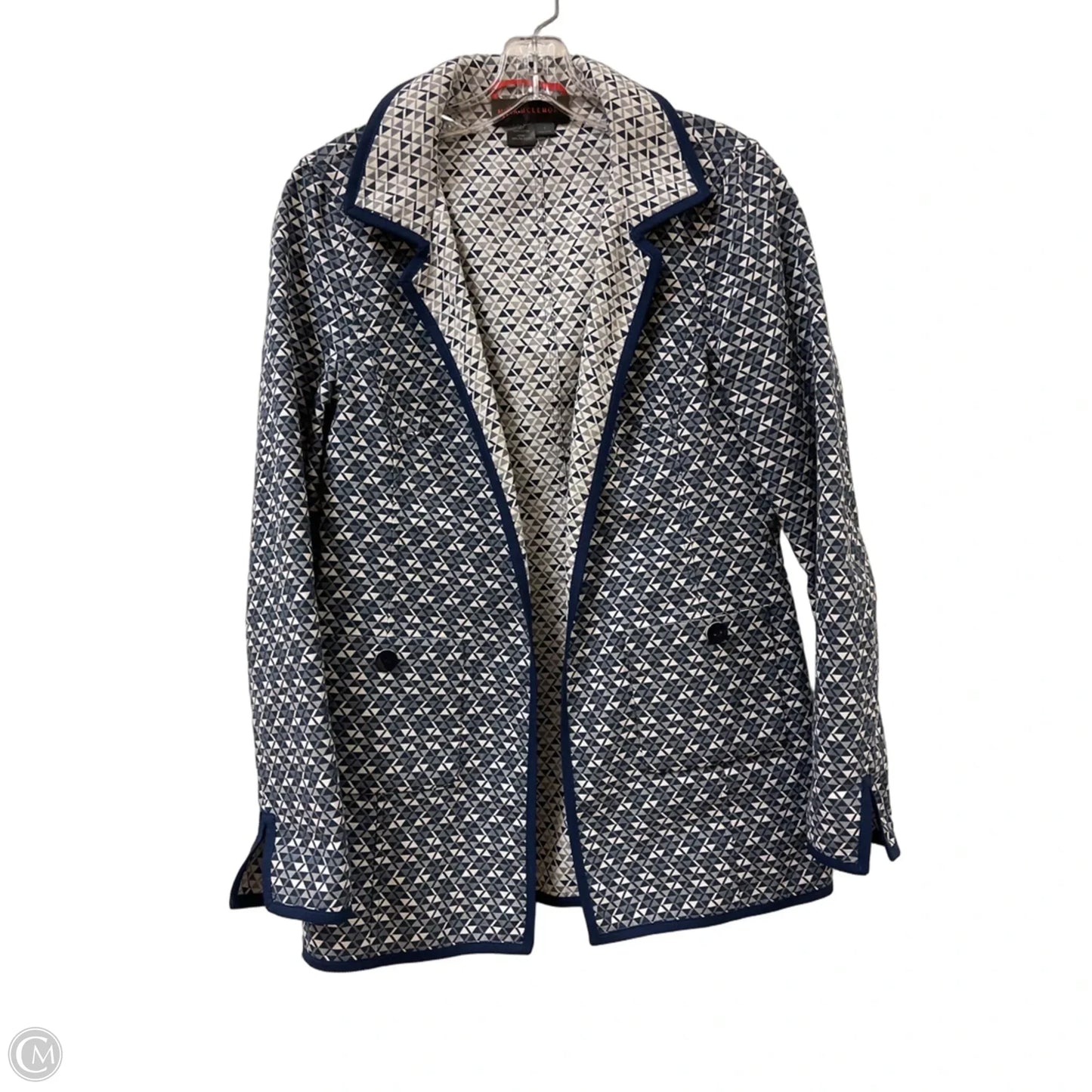 Blazer By Clothes Mentor In Blue & White, Size: S