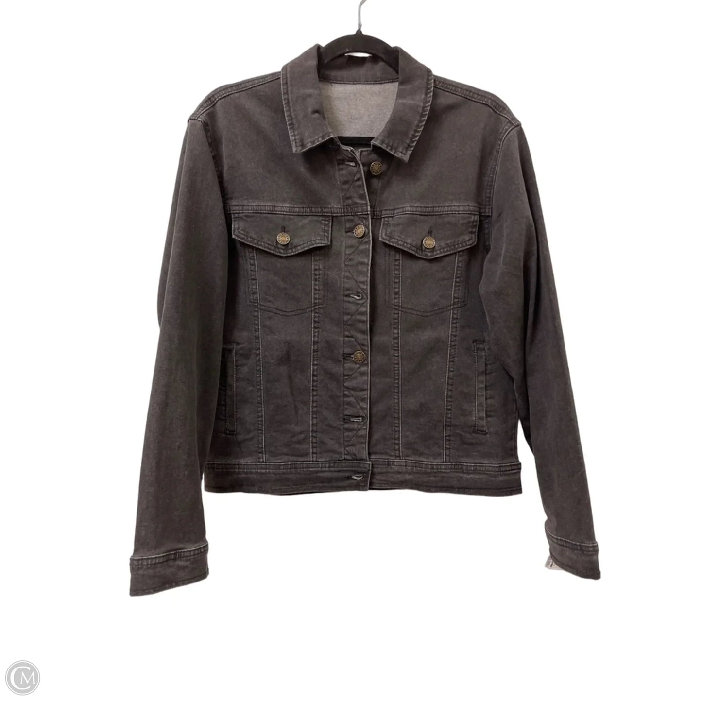 Jacket Denim By Clothes Mentor In Grey Denim, Size: L