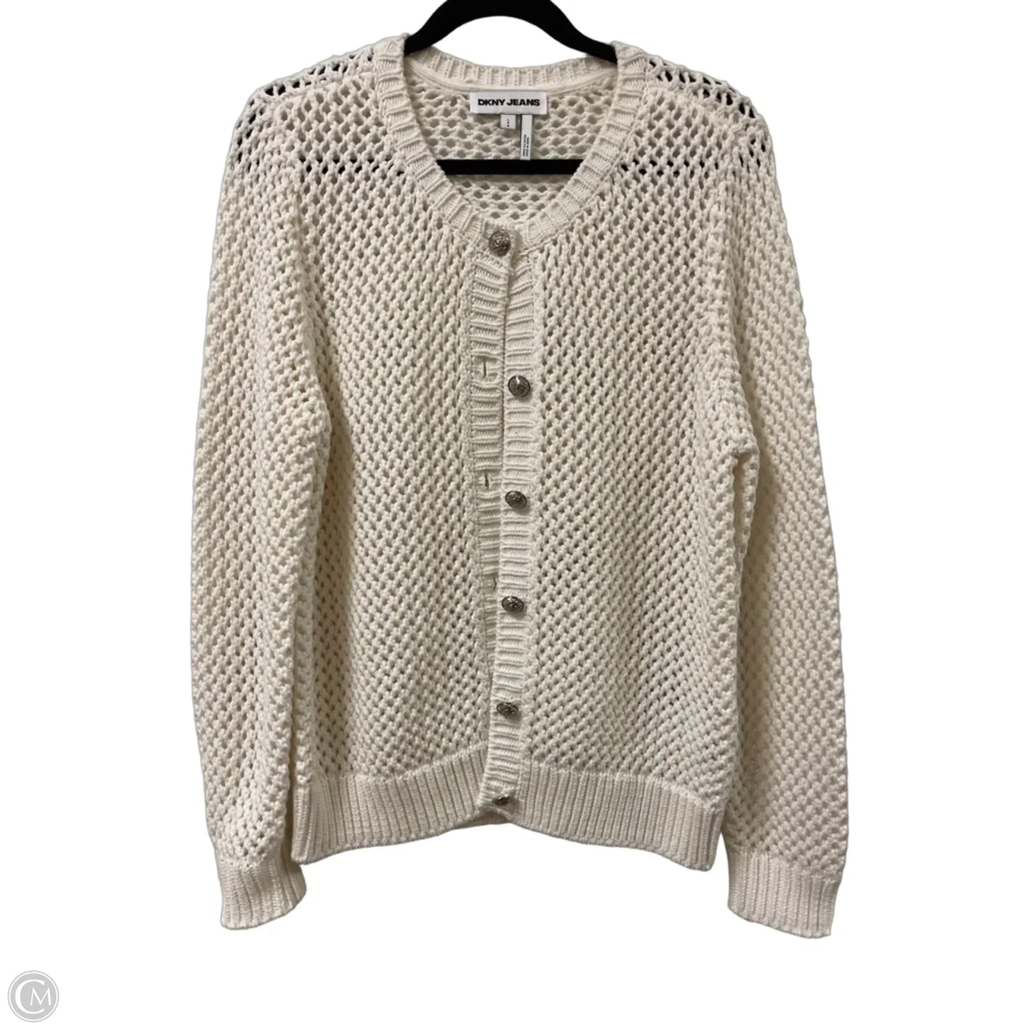 Sweater Cardigan By Dkny In White, Size: L
