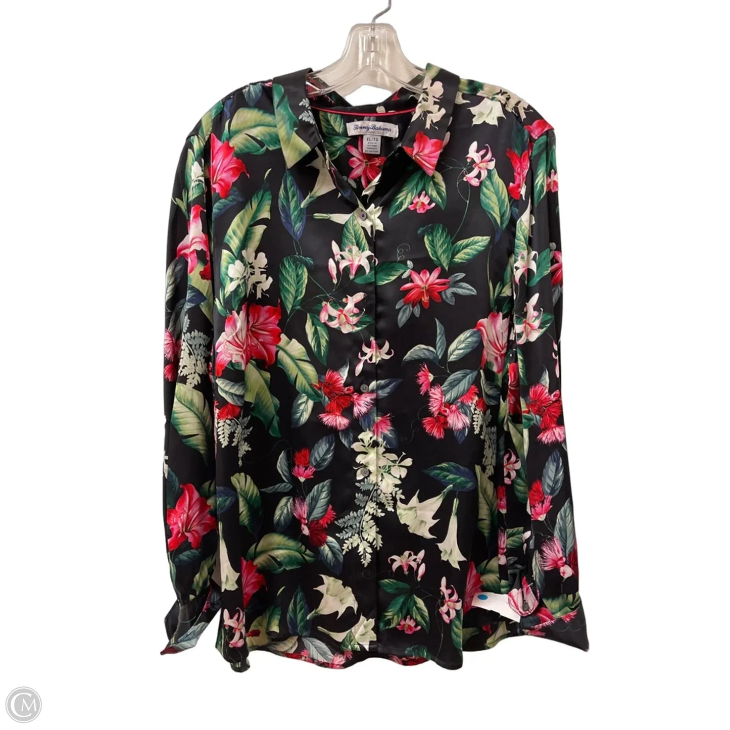 Blouse Long Sleeve By Tommy Bahama In Floral Print, Size: Xl