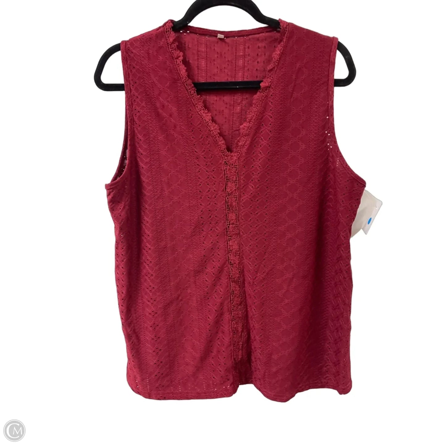 Top Sleeveless By Clothes Mentor In Red, Size: L