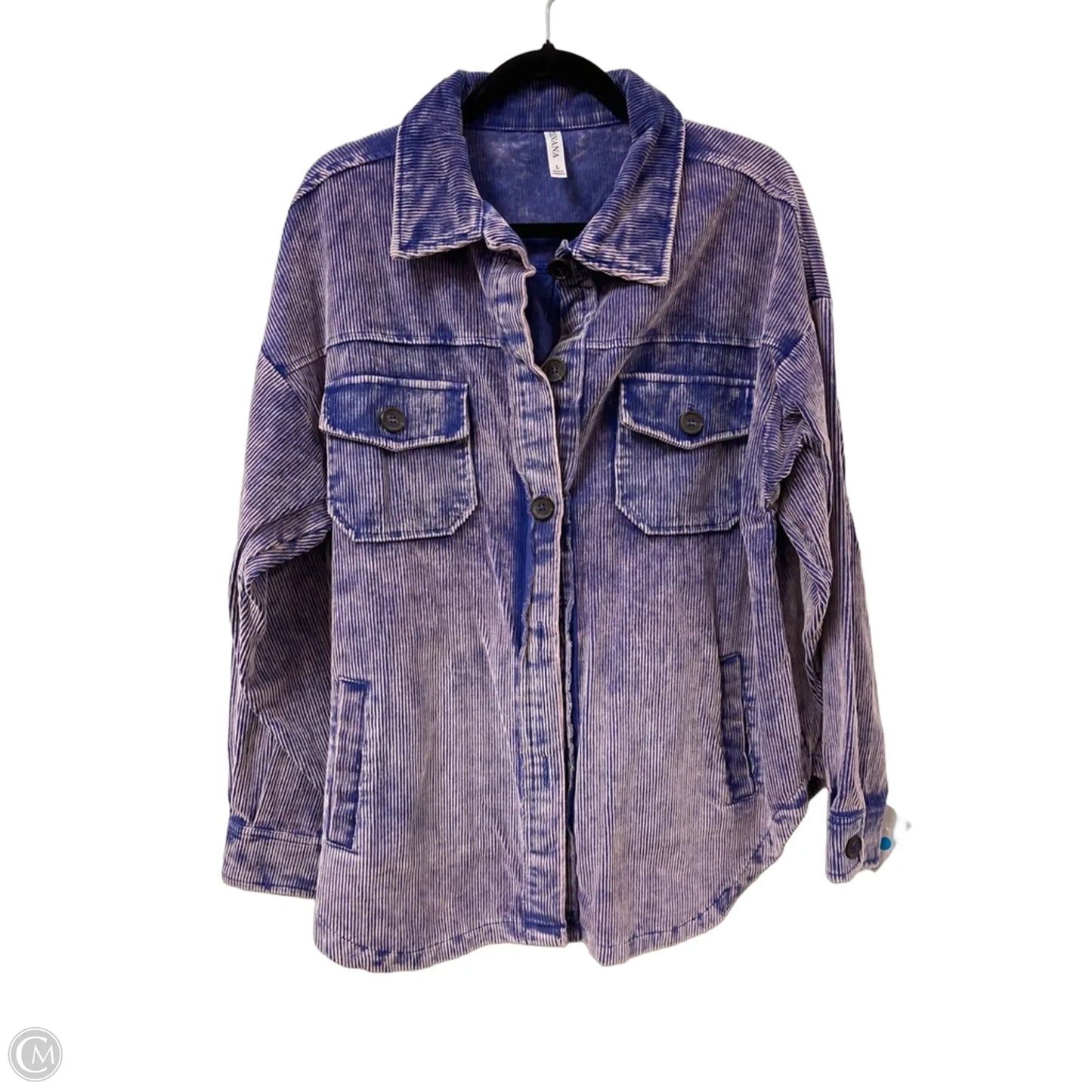 Jacket Shirt By Zenana In Purple, Size: L