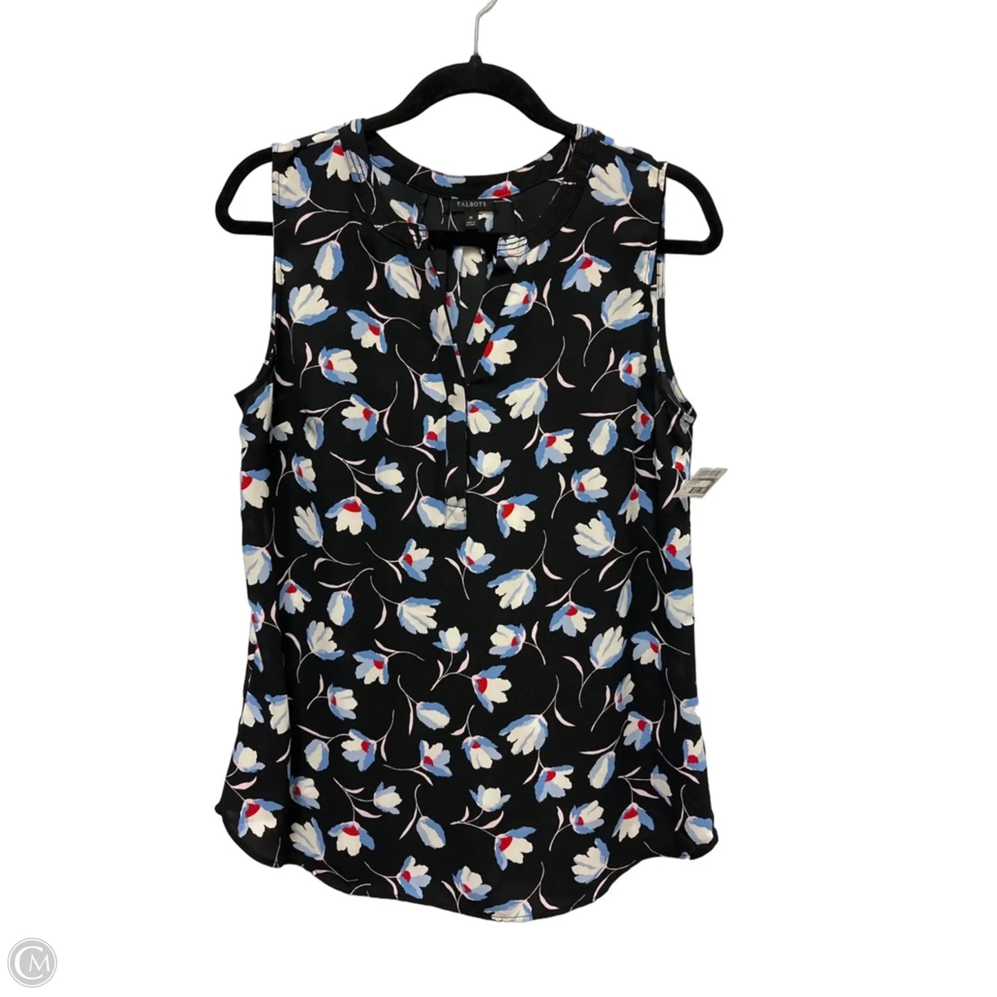 Top Sleeveless By Talbots In Black & Blue, Size: M