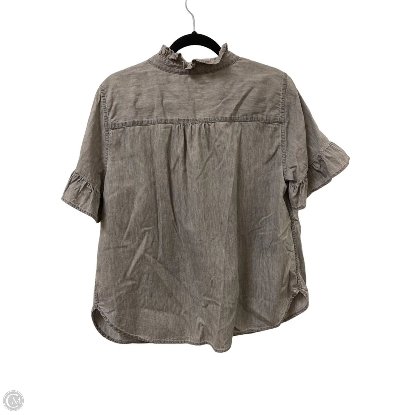 Blouse Short Sleeve By Talbots In Grey, Size: L