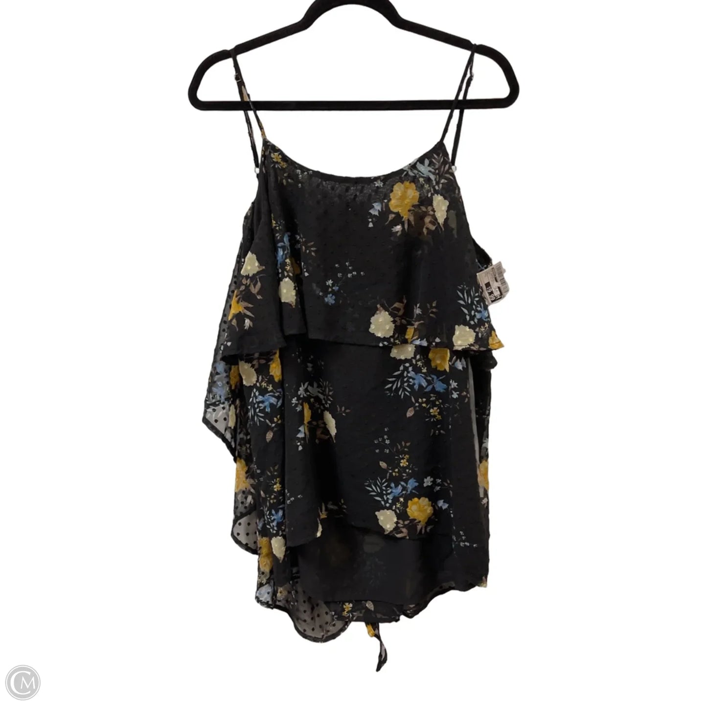 Top Sleeveless By Annabelle In Black & Yellow, Size: L