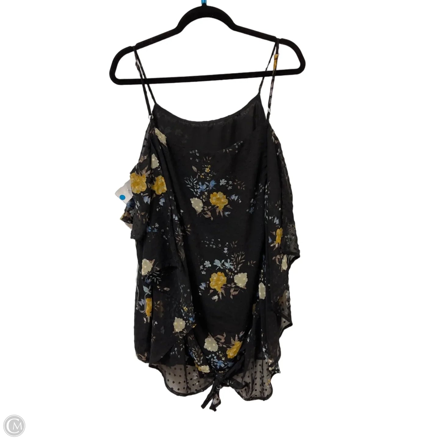 Top Sleeveless By Annabelle In Black & Yellow, Size: L