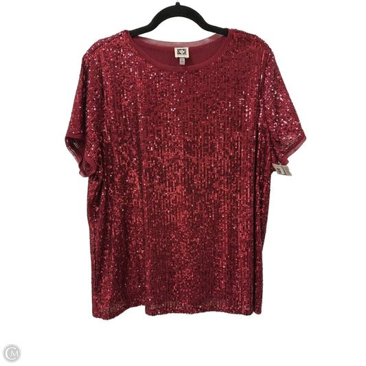 Top Short Sleeve By Anne Klein In Red, Size: 1x