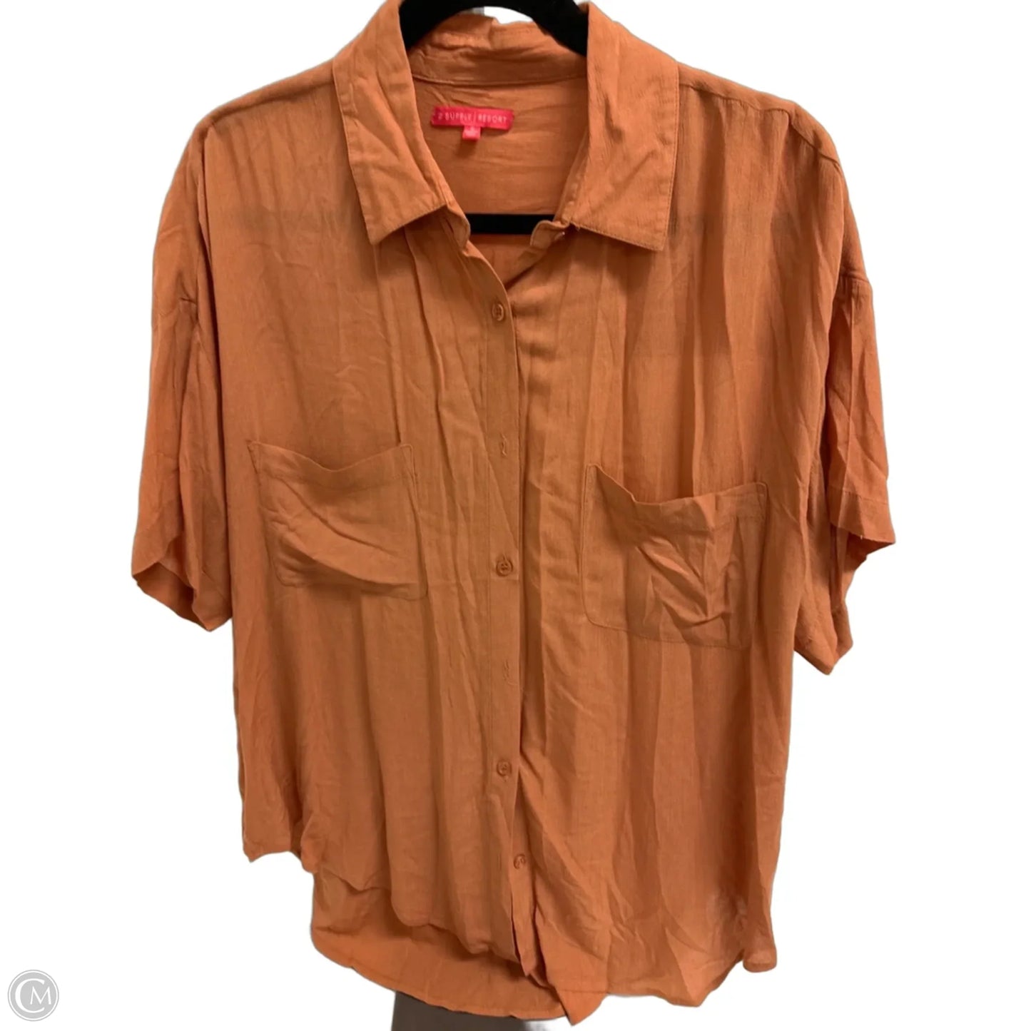 Blouse Short Sleeve By Z Supply In Orange, Size: S