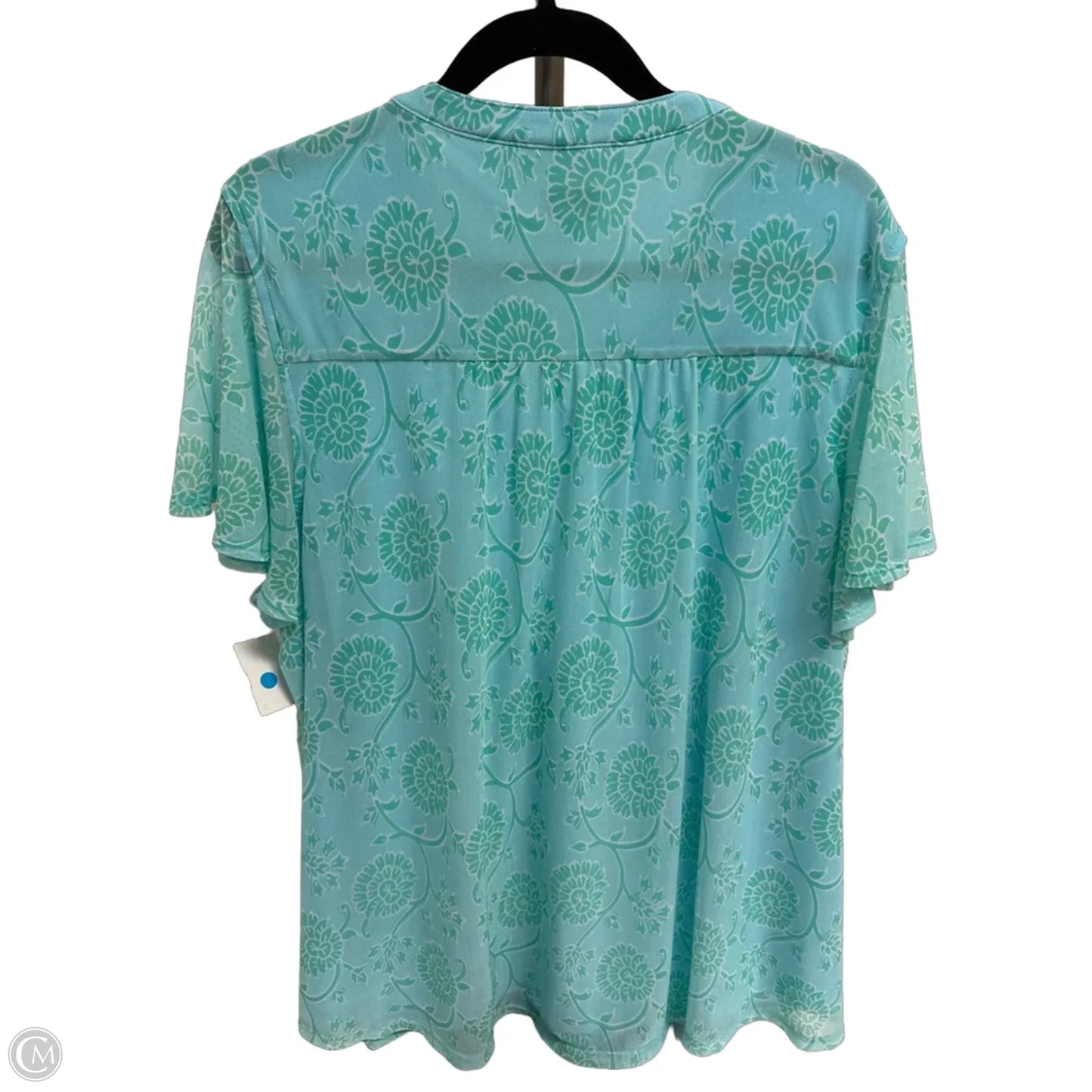 Top Short Sleeve By Kim Rogers In Blue & Green, Size: 2x