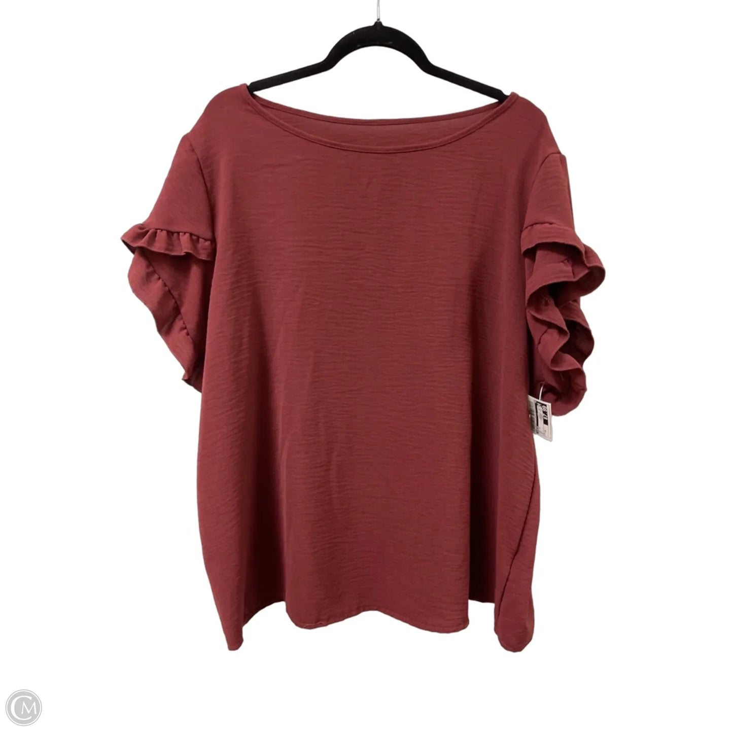 Top Short Sleeve By Shein In Red, Size: 3x