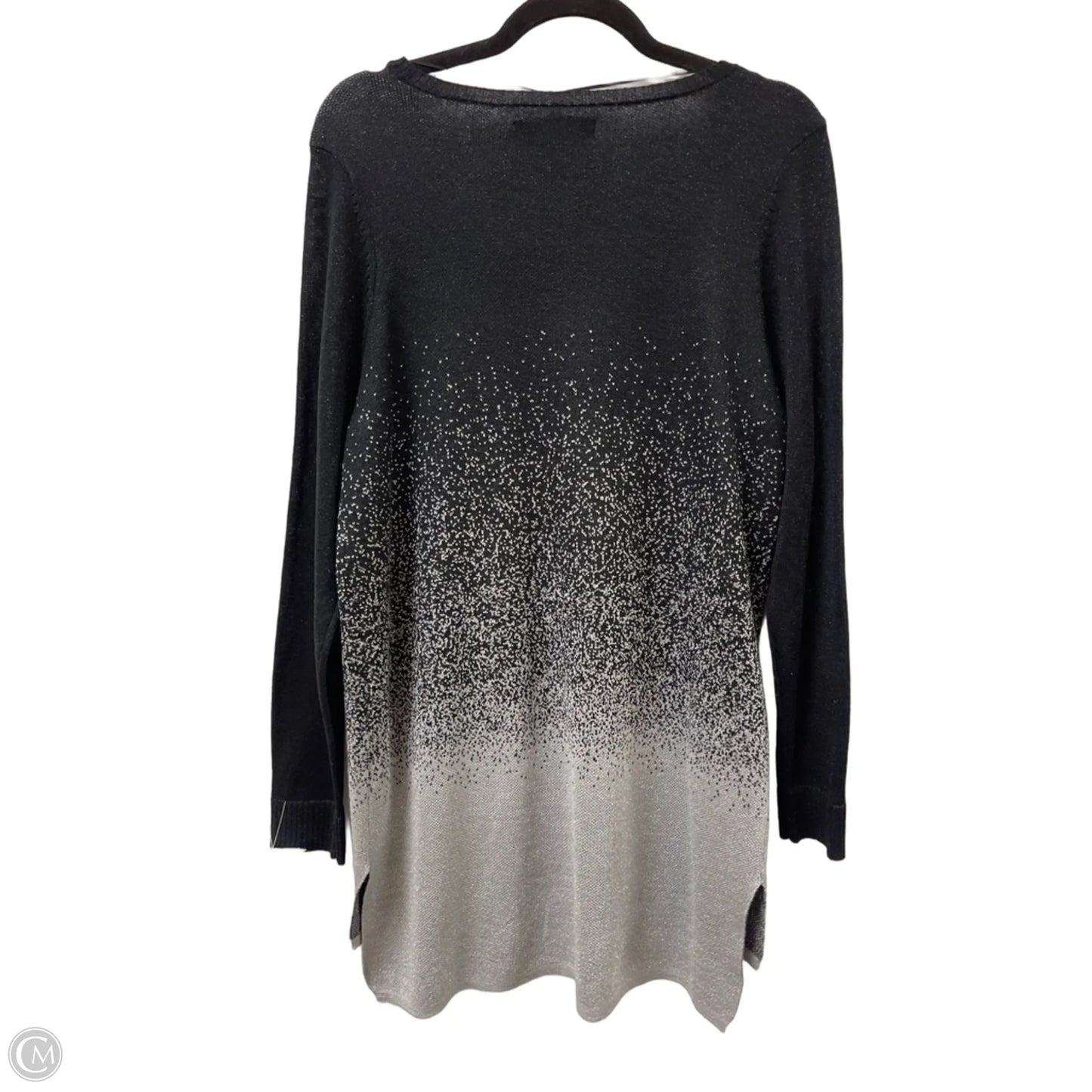 Sweater By Apt 9 In Black & Silver, Size: L