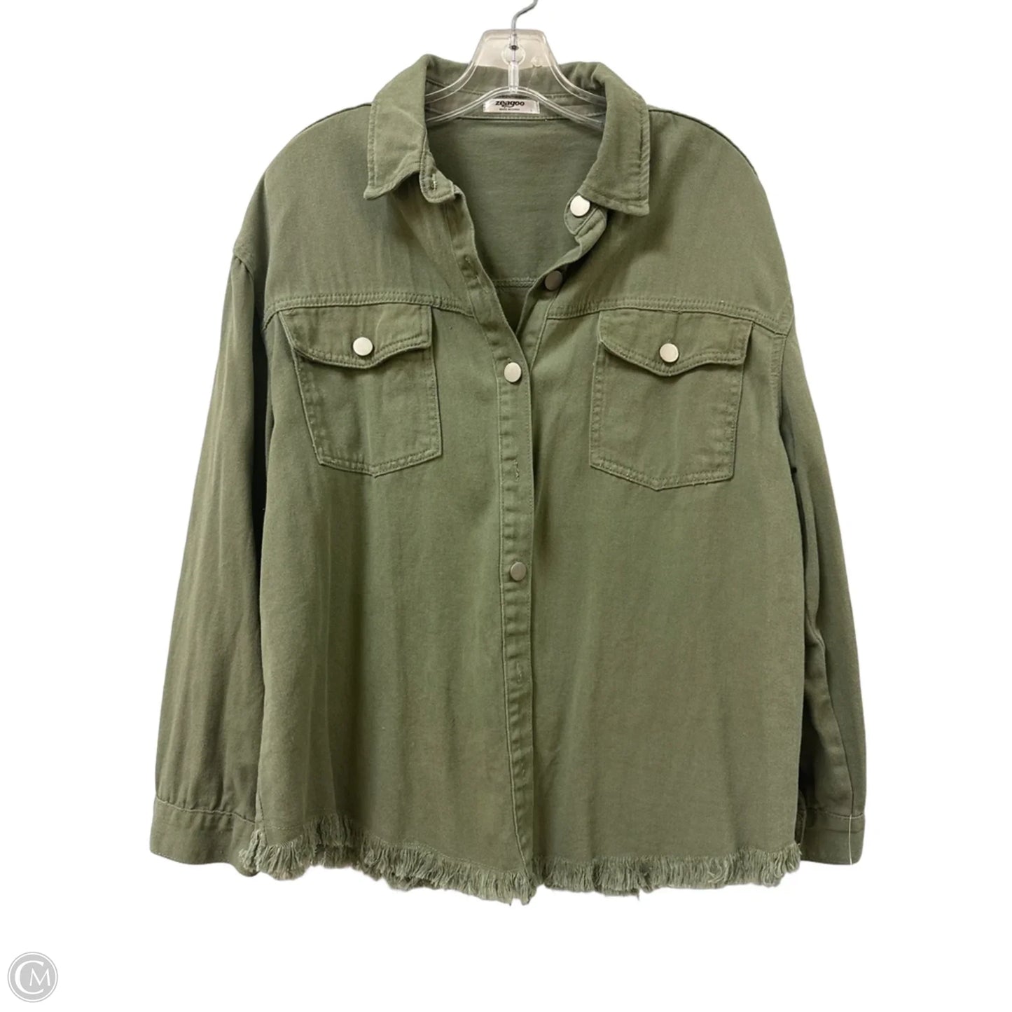 Jacket Denim By Zeagoo In Green Denim, Size: L