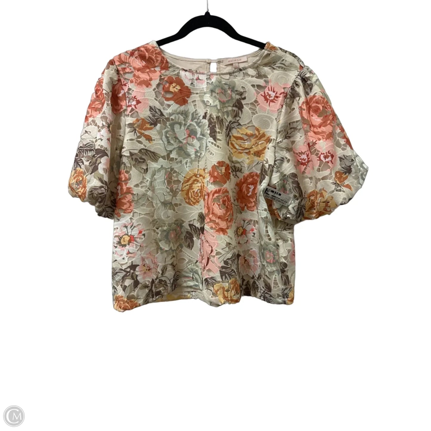 Top Short Sleeve By Skies Are Blue In Floral Print, Size: L
