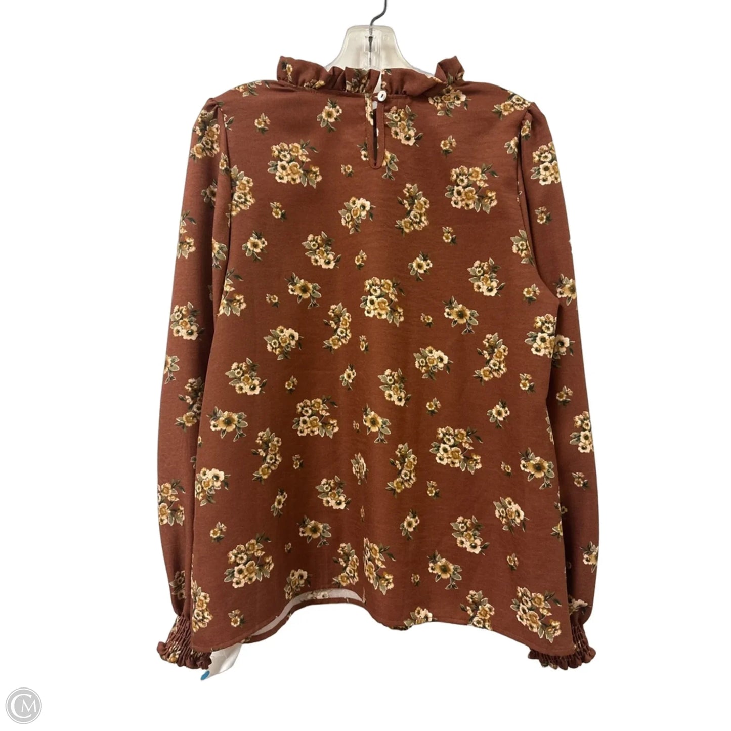 Top Long Sleeve By Les Amis In Brown, Size: L