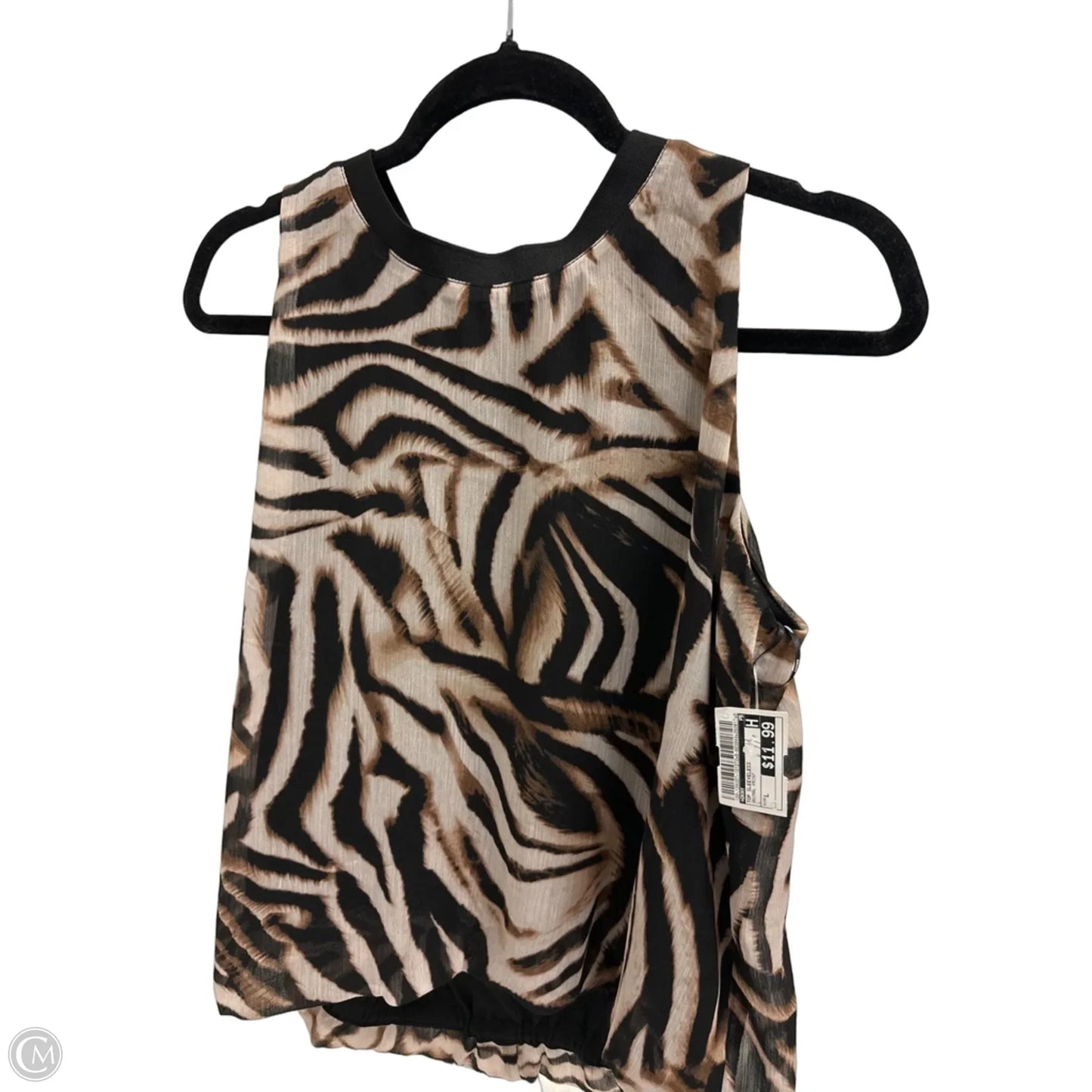 Top Sleeveless By Dkny In Animal Print, Size: L