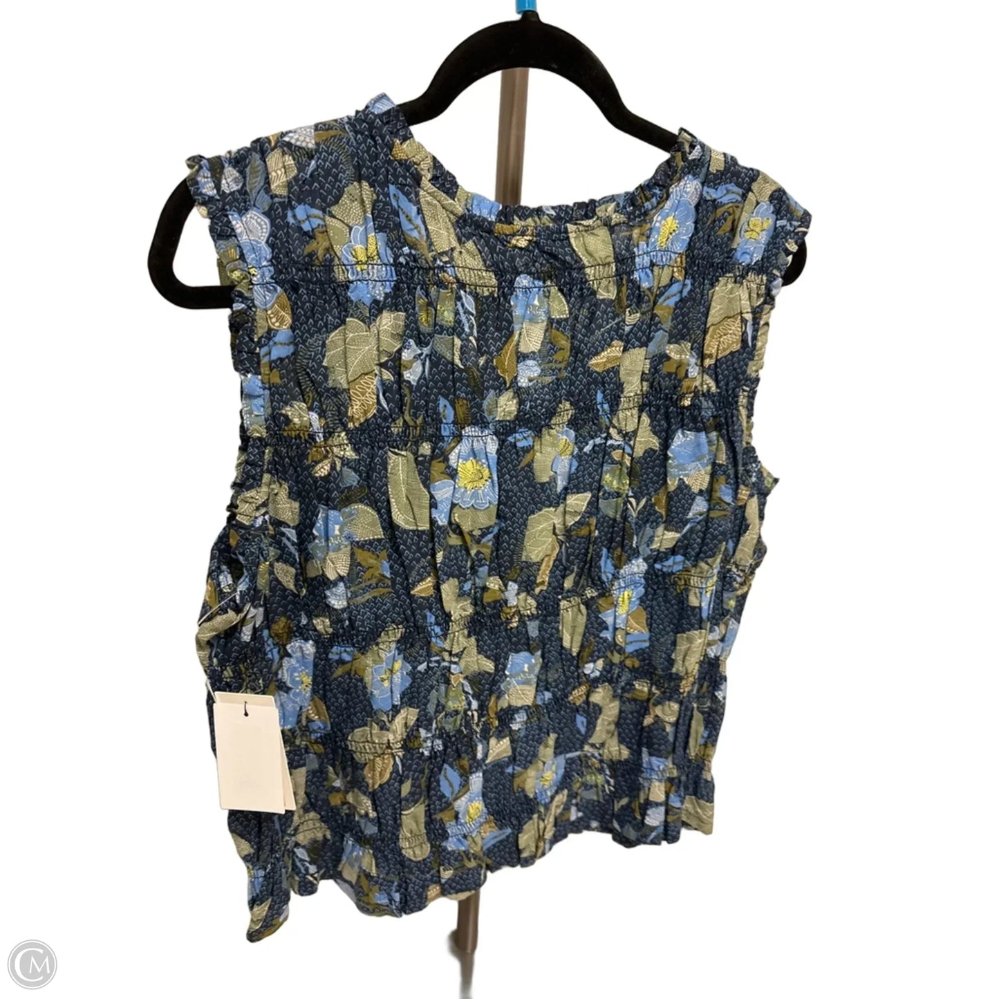 Top Sleeveless By Treasure And Bond In Blue & Green, Size: L