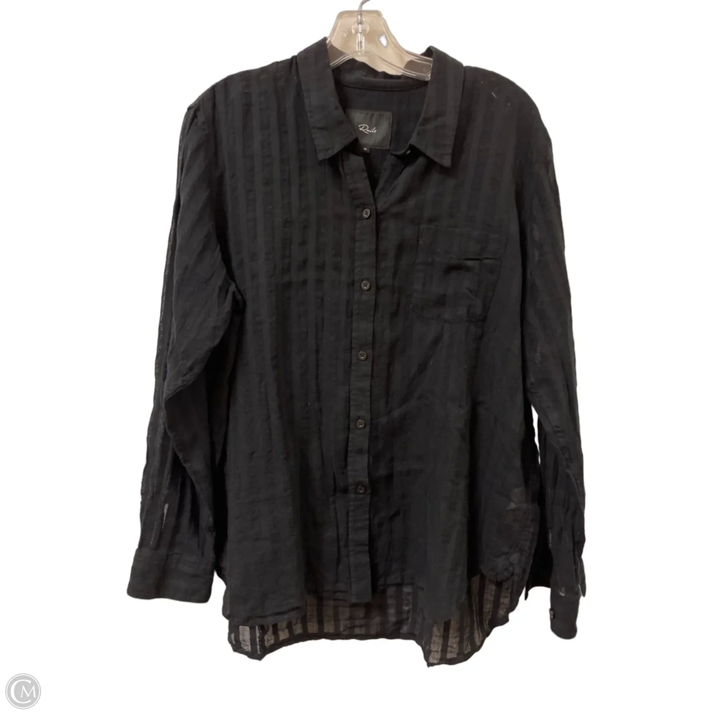 Blouse Long Sleeve By Rails In Black, Size: Xl