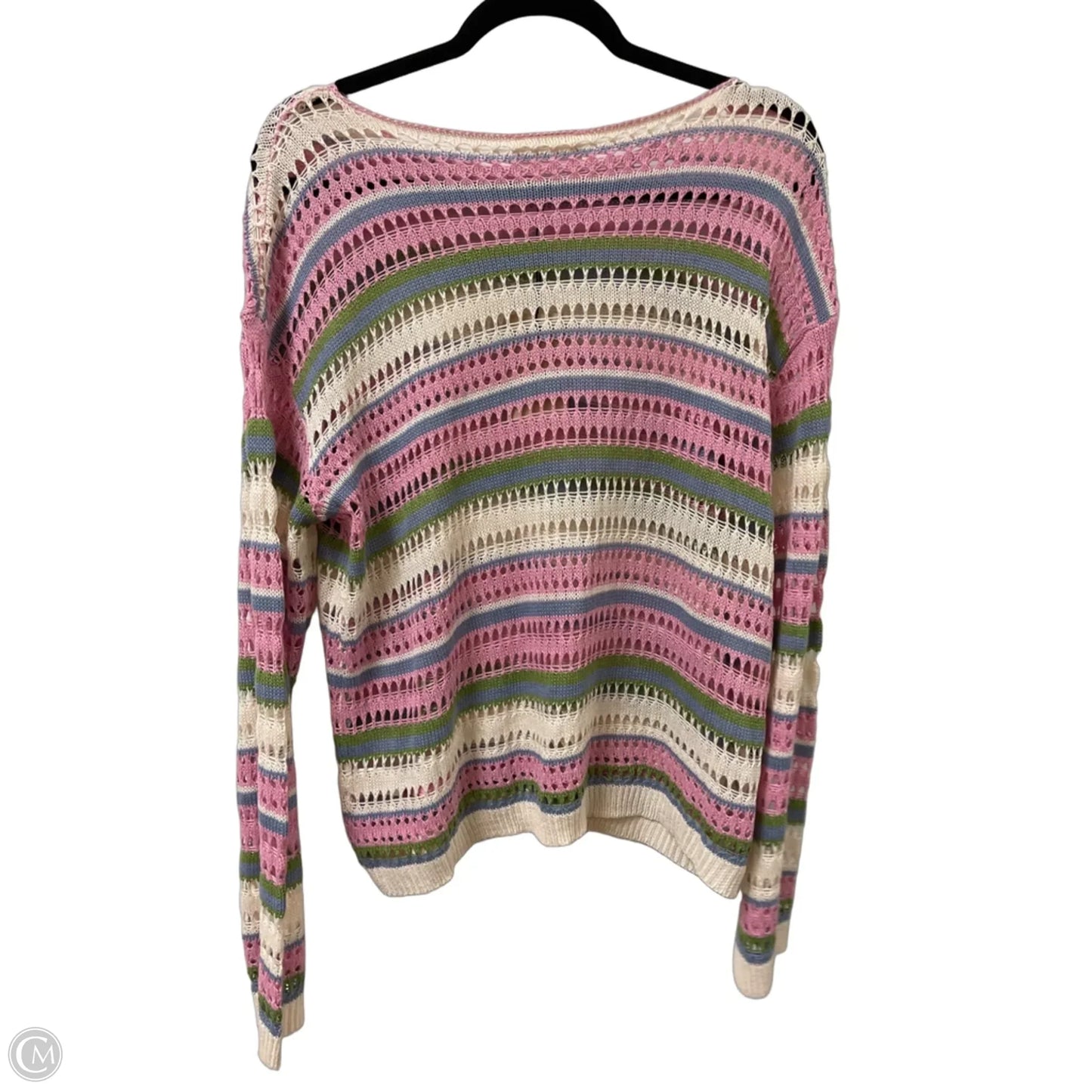 Sweater By Clothes Mentor In Green & Pink, Size: L