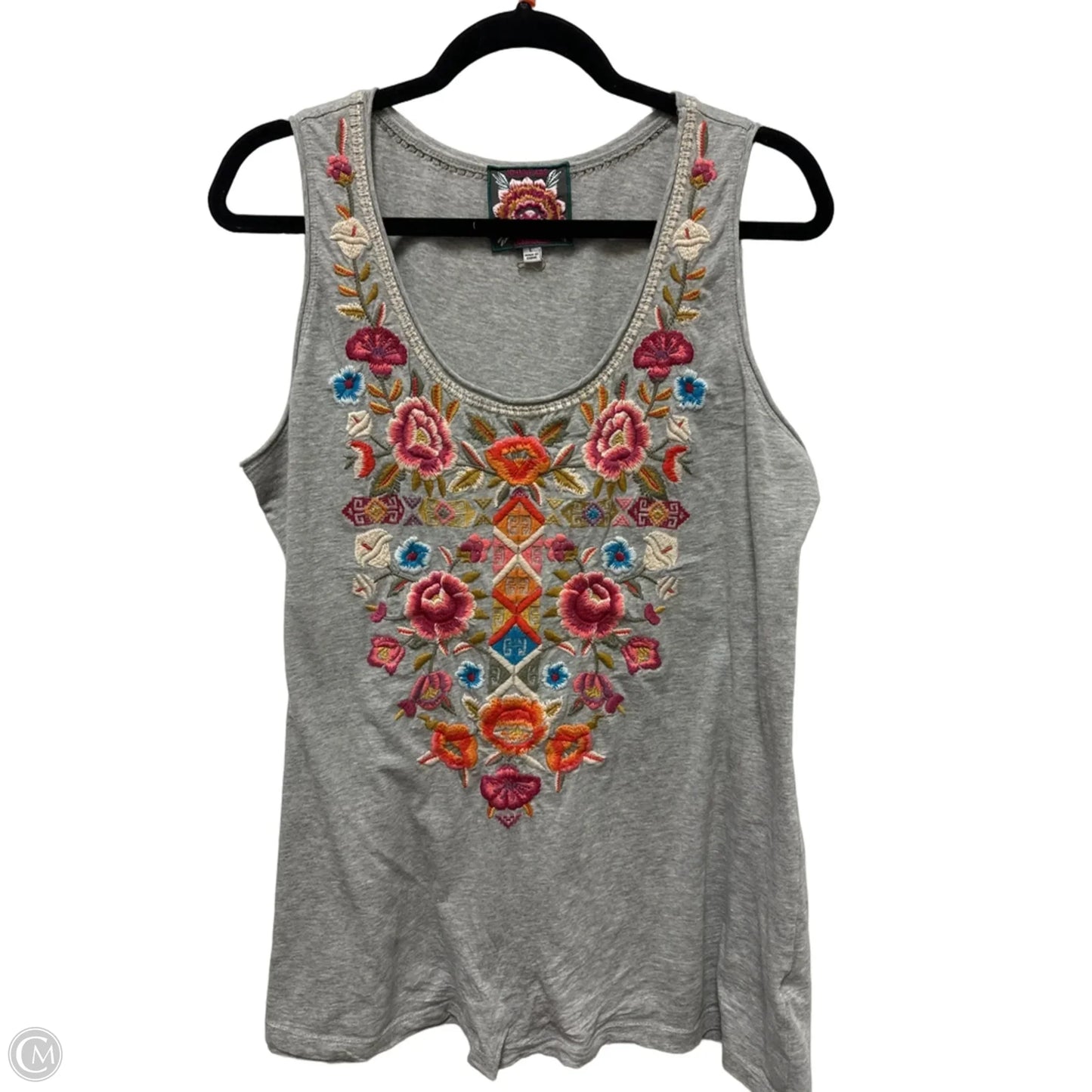 Top Sleeveless Designer By Johnny Was In Grey, Size: L