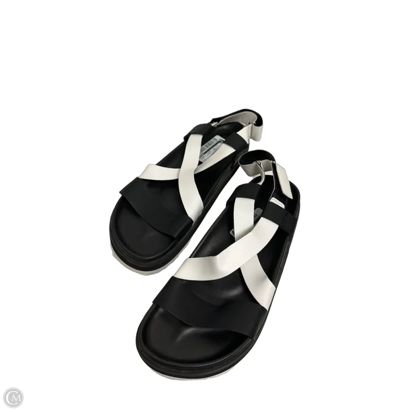 Sandals Flats By Stylus In Black & White, Size: 8.5