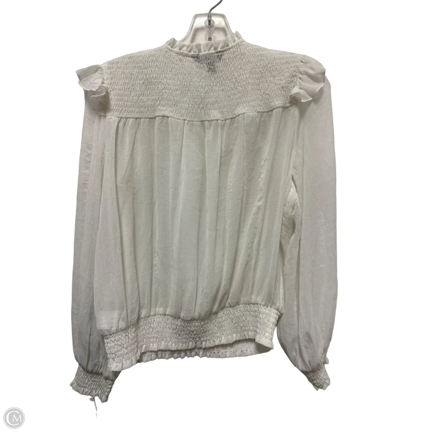 Top Long Sleeve By Express In White, Size: M