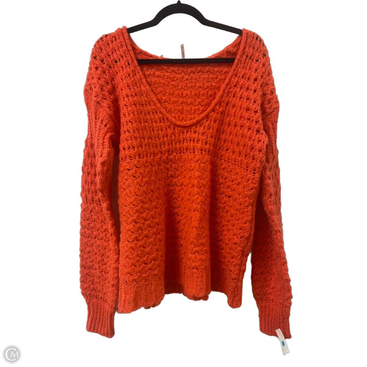 Sweater By Free People In Orange, Size: Xs