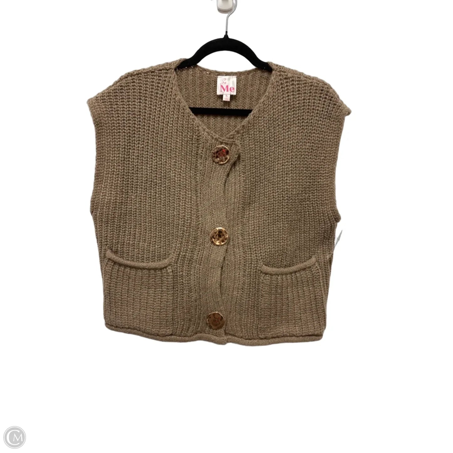 Sweater Short Sleeve By So Me In Brown, Size: S