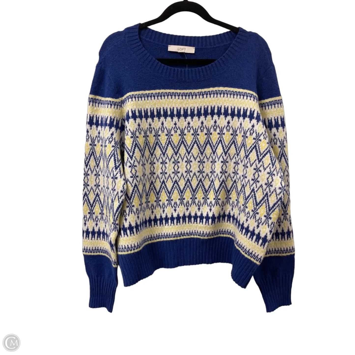 Sweater By Loft In Blue & Yellow, Size: Xl