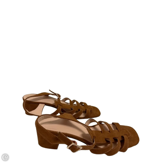 Sandals Heels Block By Loft In Brown, Size: 8