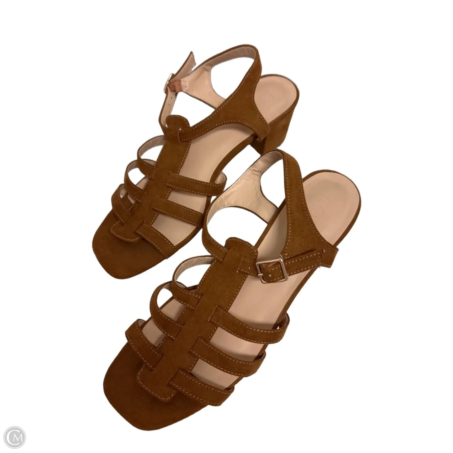 Sandals Heels Block By Loft In Brown, Size: 8
