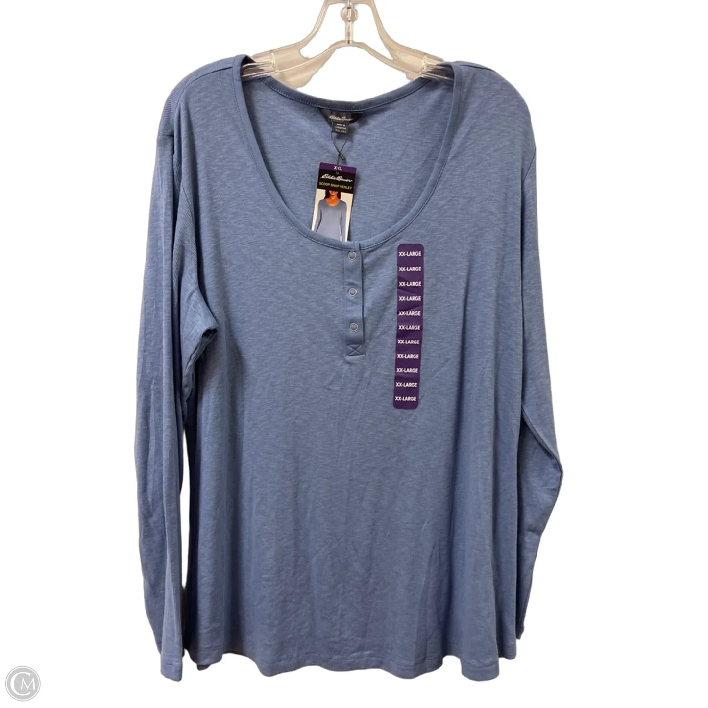 Top Long Sleeve By Eddie Bauer In Blue, Size: 1x