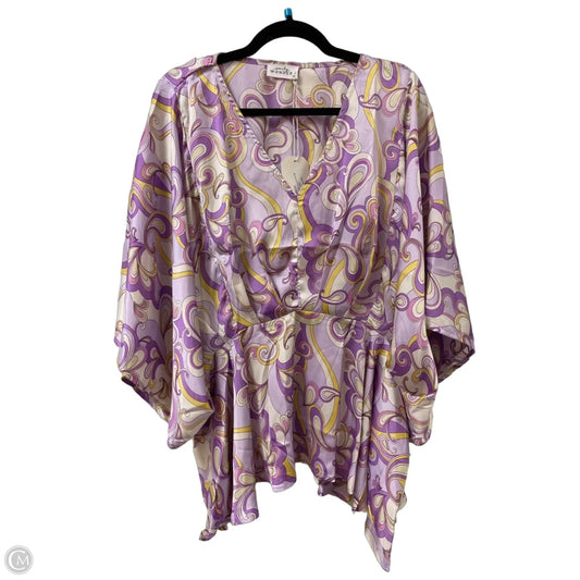 Top Short Sleeve By Emily Wonder In Purple, Size: 1x