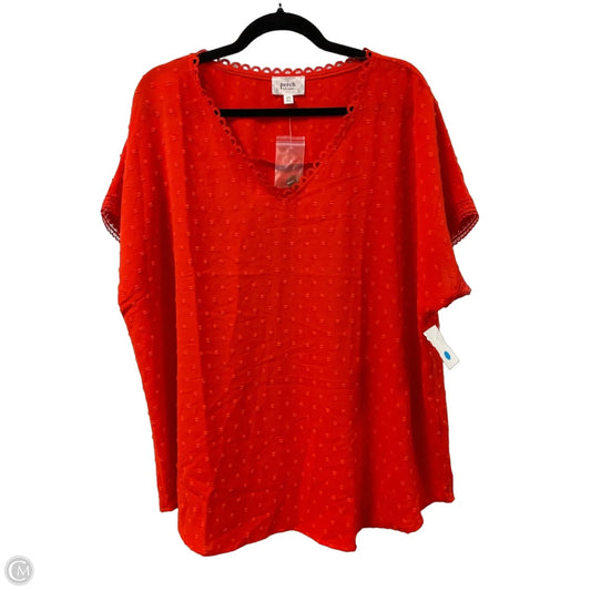 Top Short Sleeve By Blu Pepper In Orange, Size: 2x