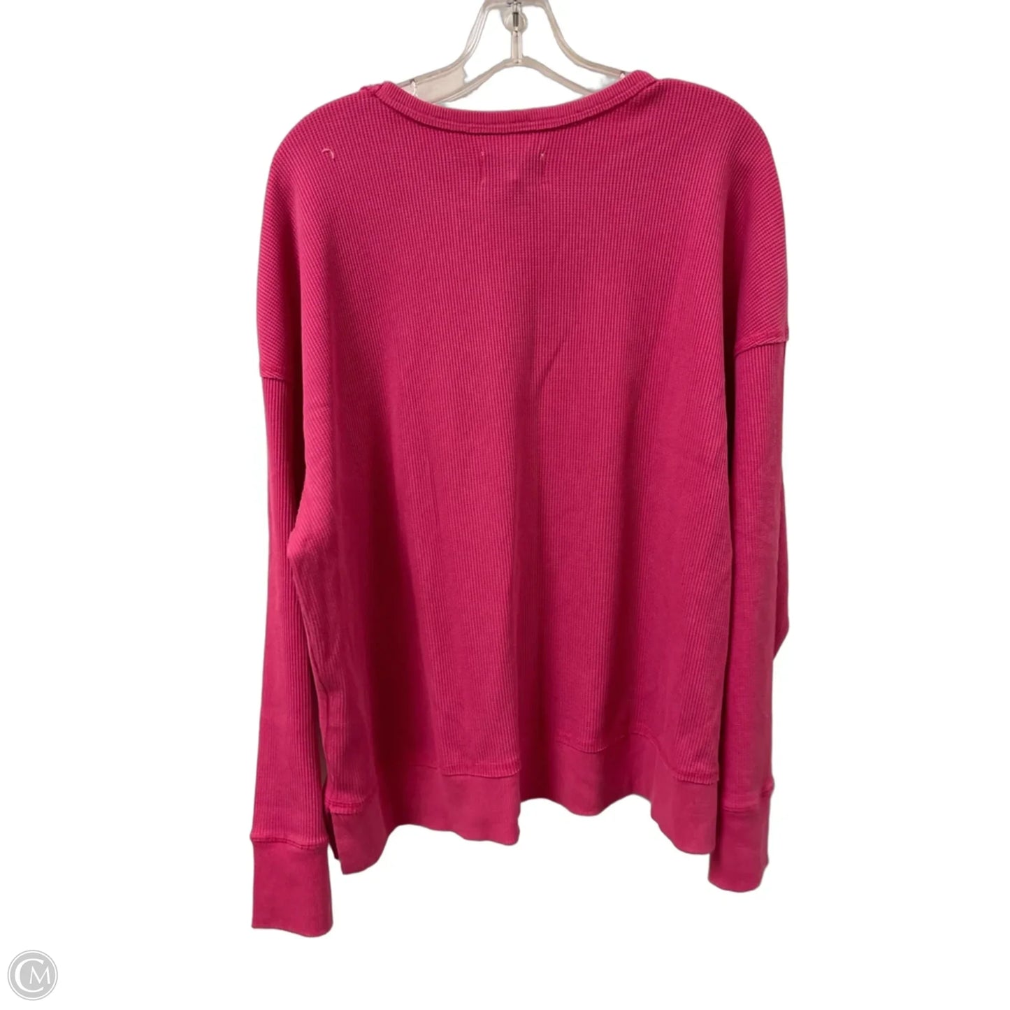 Top Long Sleeve Basic By Seven 7 In Pink, Size: 1x