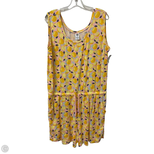 Romper By Clothes Mentor In Pink & Yellow, Size: Xl