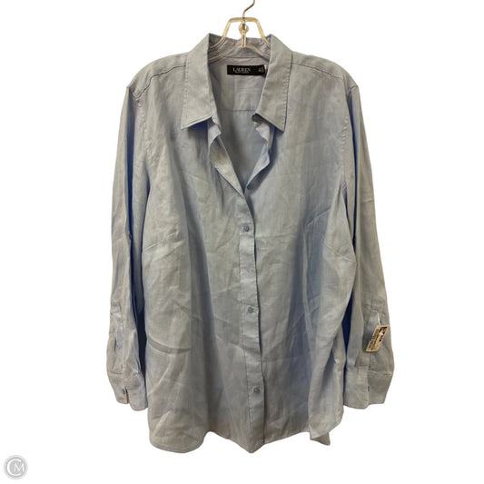 Blouse Long Sleeve By Lauren By Ralph Lauren In Blue, Size: 2x